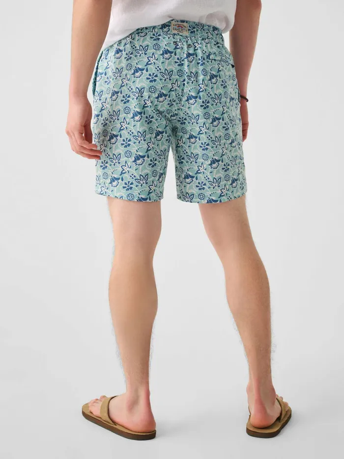 Beacon Trunk 7 Riptide Floral Batik MenWomen Faherty Swim