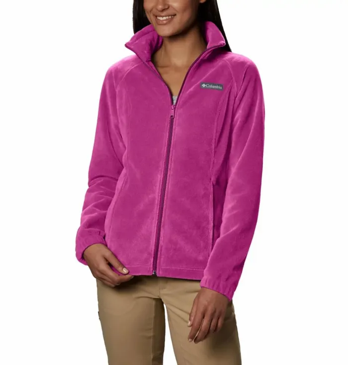 Benton Springs Full Zip Fleece Jacket 8211 Petite Fuchsia Womens Columbia Sportswear Jackets and Vests