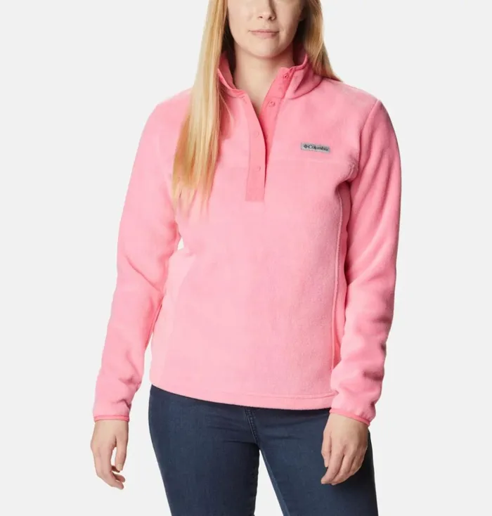 Benton Springs Half Snap Fleece Pullover Camellia Rose Womens Columbia Sportswear Pullovers and Tops
