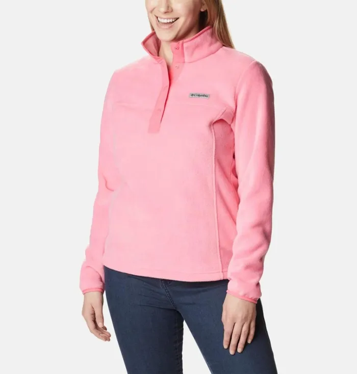 Benton Springs Half Snap Fleece Pullover Camellia Rose Womens Columbia Sportswear Pullovers and Tops Benton Springs Half Snap Fleece Pullover Camellia Rose Womens Columbia Sportswear Pullovers and Tops