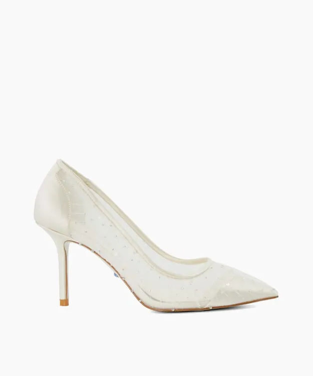 Bespoke Ivory Sequin Pleated Court Wedding Shoes Dune London White Women Dune London Heels Bespoke Ivory Sequin Pleated Court Wedding Shoes Dune London White Women Dune London Heels