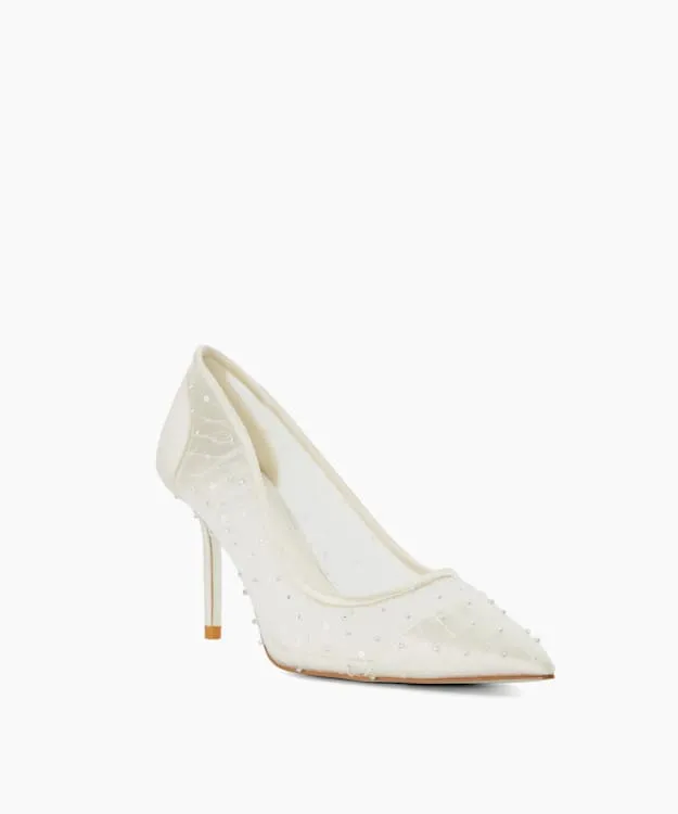 Bespoke Ivory Sequin Pleated Court Wedding Shoes Dune London White Women Dune London Heels Bespoke Ivory Sequin Pleated Court Wedding Shoes Dune London White Women Dune London Heels