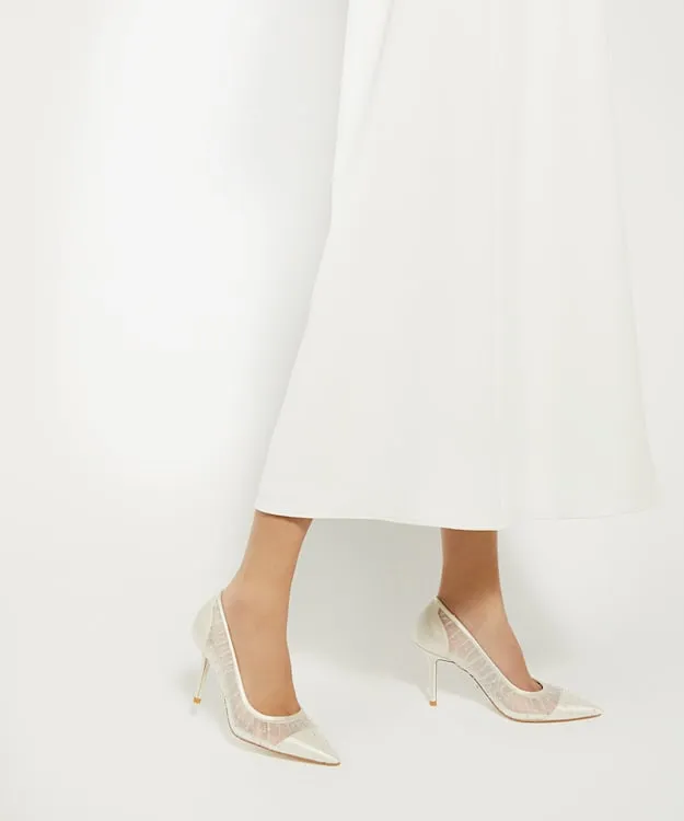Bespoke Ivory Sequin Pleated Court Wedding Shoes Dune London White Women Dune London Heels Bespoke Ivory Sequin Pleated Court Wedding Shoes Dune London White Women Dune London Heels