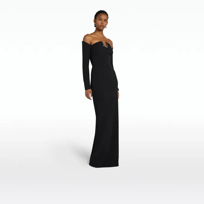 Bessy Black Long Dress Women Safiyaa Dresses