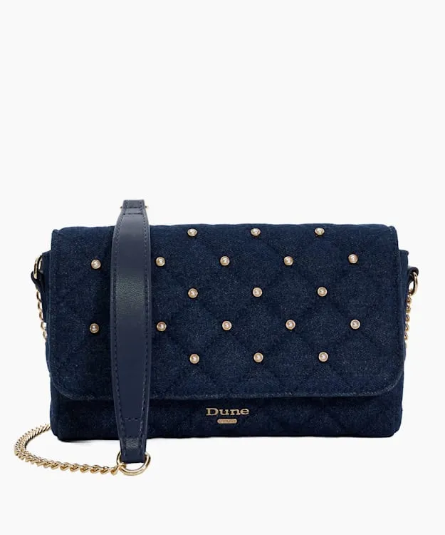 Besto Blue Pearl Embellished Denim Shoulder Bag Dune London Blue Women Dune London Handbags Besto Blue Pearl Embellished Denim Shoulder Bag Dune London Blue Women Dune London Handbags