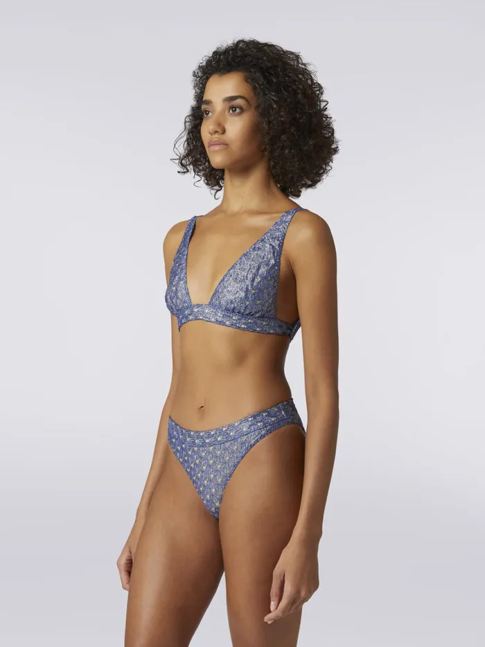 Bikini In LaceEffect Viscose With Glossy Finish Blue Women Missoni Swimsuits Bikini In LaceEffect Viscose With Glossy Finish Blue Women Missoni Swimsuits
