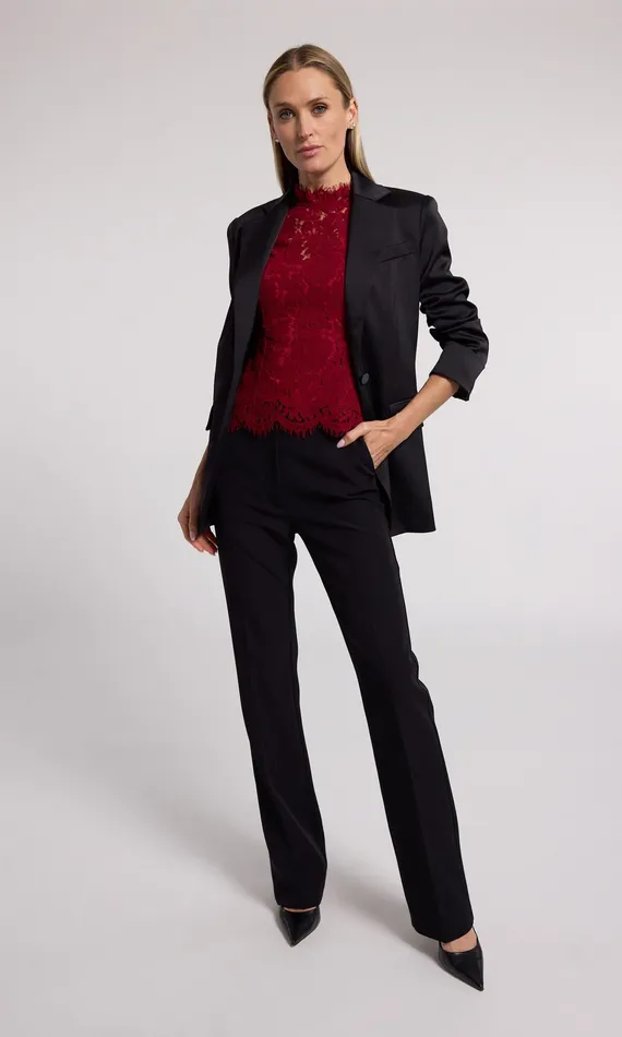 Blazers and Jackets Generation Love Clothing Women Drea Satin Blazer Black
