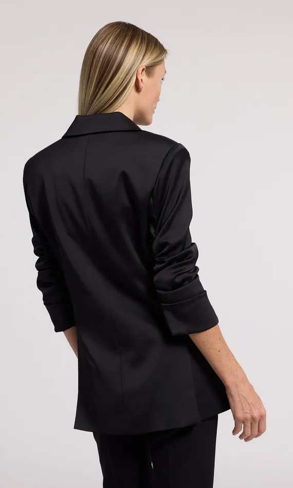Blazers and Jackets Generation Love Clothing Women Drea Satin Blazer Black