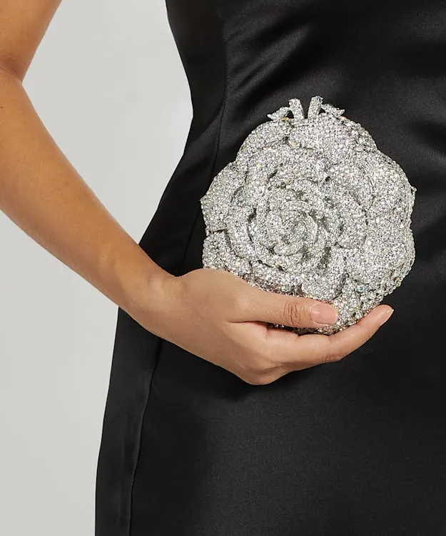 Bling Silver Floral Diamante Embellished Clutch Dune London Metallic Women Dune London Clutch Bags Bling Silver Floral Diamante Embellished Clutch Dune London Metallic Women Dune London Clutch Bags