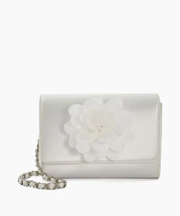 Blossoming White Corsage Detail Wedding Clutch Dune London White Women Dune London Clutch Bags Blossoming White Corsage Detail Wedding Clutch Dune London White Women Dune London Clutch Bags