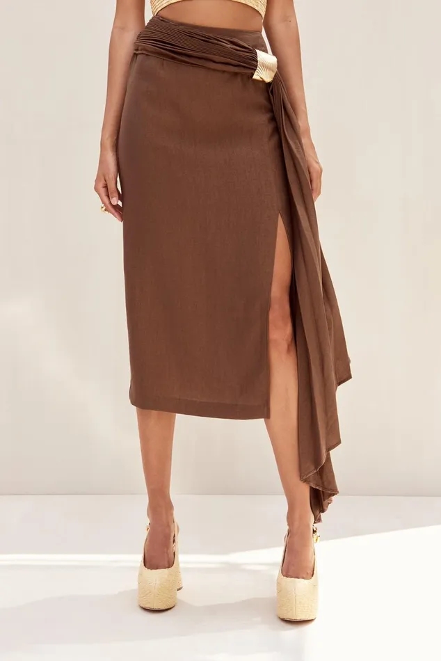 Bottoms Women Cult Gaia CAROLINE SKIRT 8211 AFFOGATO Bottoms Women Cult Gaia CAROLINE SKIRT 8211 AFFOGATO