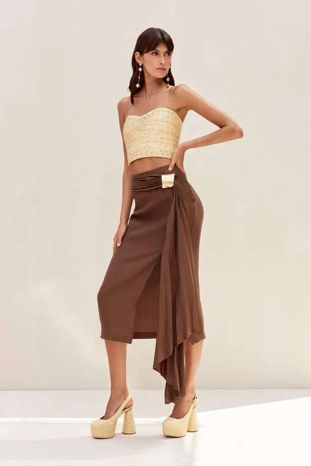 Bottoms Women Cult Gaia CAROLINE SKIRT 8211 AFFOGATO Bottoms Women Cult Gaia CAROLINE SKIRT 8211 AFFOGATO