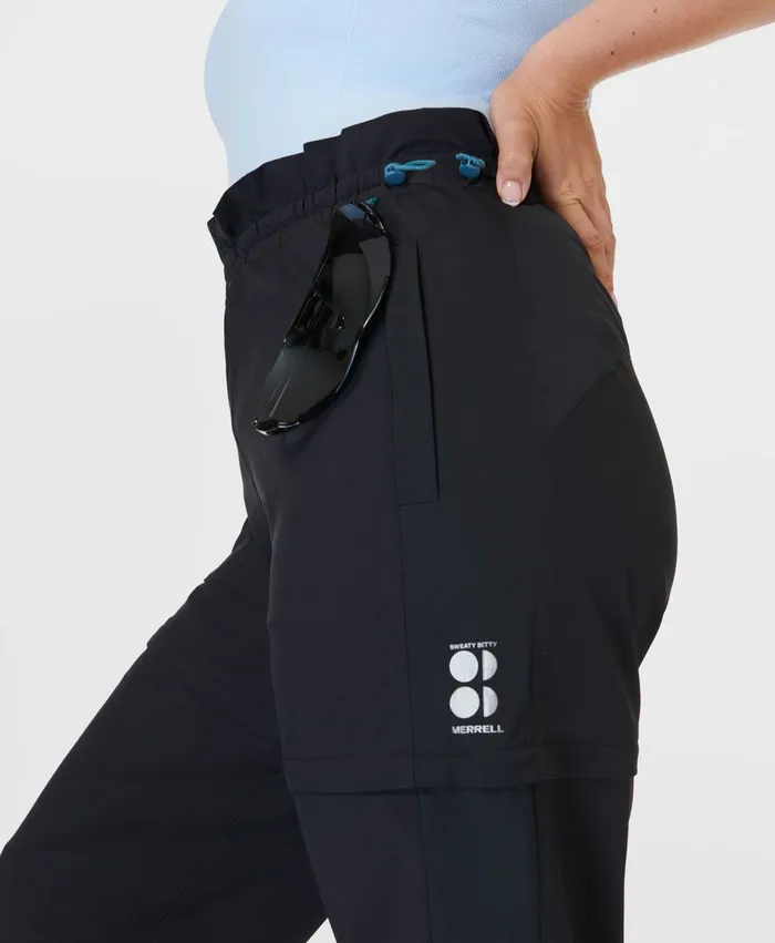 Bottoms Women Merrell Ascend Convertible Hiking Pant X Sweaty Betty Black