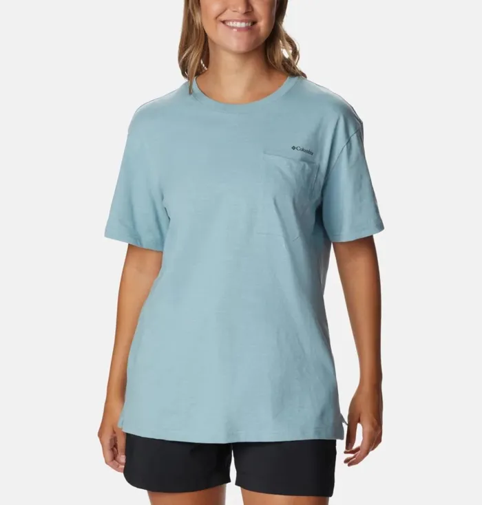 Break It Down TShirt Stone Blue Womens Columbia Sportswear Short Sleeve