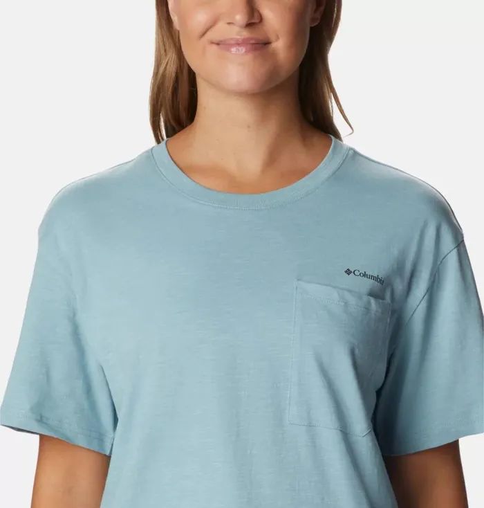 Break It Down TShirt Stone Blue Womens Columbia Sportswear Short Sleeve