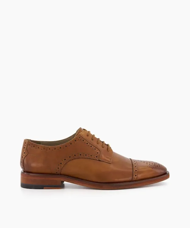 Bridgford Tan Leather Derby Brogue Shoes Dune London Brown Men Dune London Smart Shoes