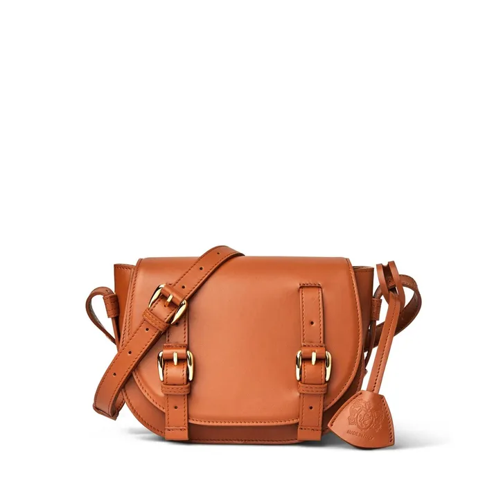 Bruno Magli Camilla Equestrian Inspired Handbag Cognac Nappa Leather Women Handbags