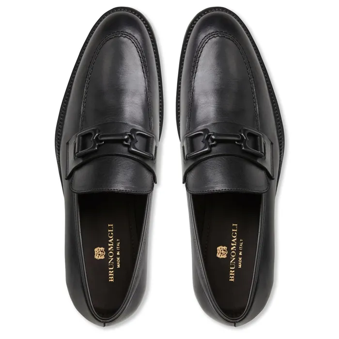 Bruno Magli Corrado Bit Leather LoaferBlack Men Loafers and Slipons