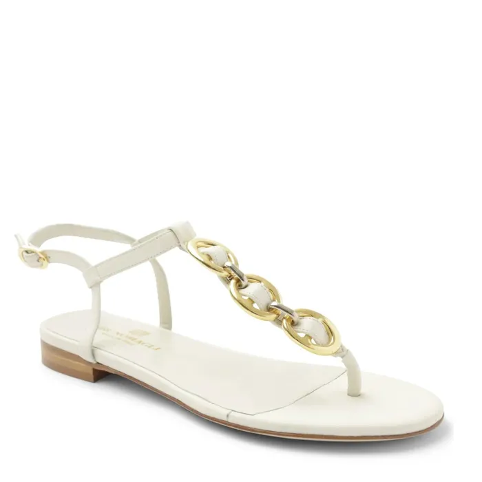 Bruno Magli Marina Leather Embellished Thong Sandal 8211 Off White Women Sandals and Slides