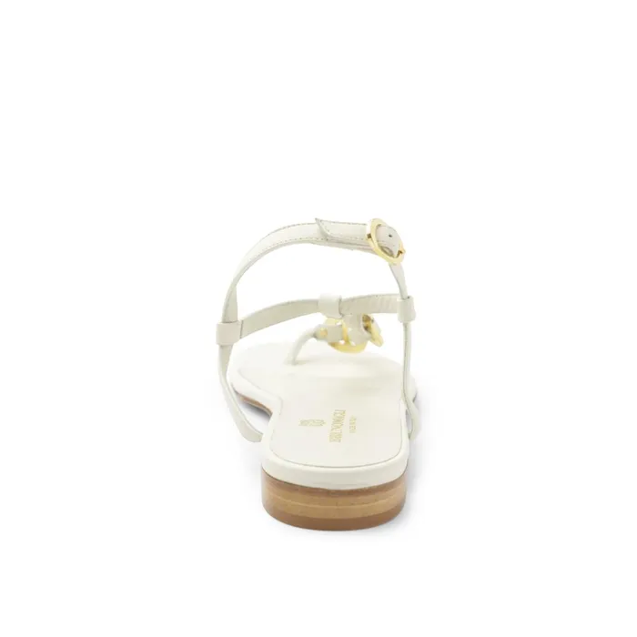 Bruno Magli Marina Leather Embellished Thong Sandal 8211 Off White Women Sandals and Slides