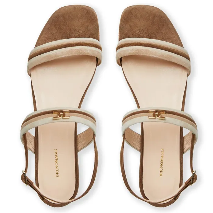 Bruno Magli PORTIA Sandal BROWNNATURAL SUEDE Women Sandals and Slides