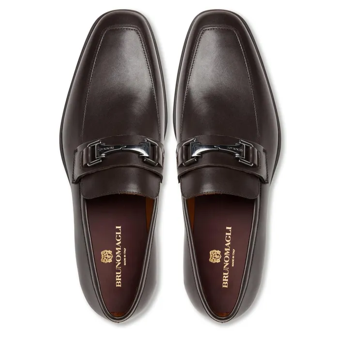 Bruno Magli Raging Bit Leather LoaferBrown Men Dress Shoes