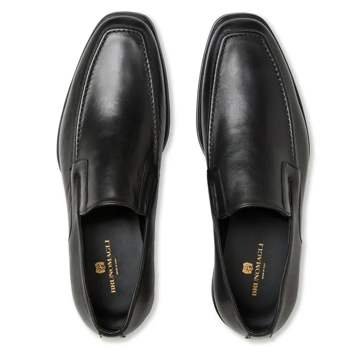 Bruno Magli Raging Leather Slipon 8211 Black Leather Men Loafers and Slipons
