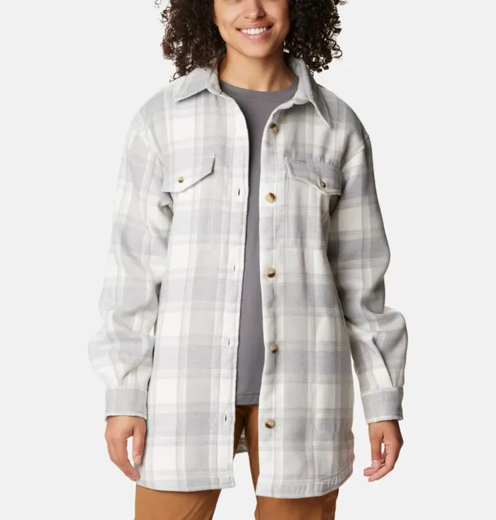 Calico Basin Shirt Jacket Sea Salt Buffalo Ombre Womens Columbia Sportswear Long Sleeve Calico Basin Shirt Jacket Sea Salt Buffalo Ombre Womens Columbia Sportswear Long Sleeve