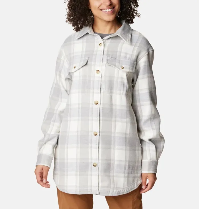 Calico Basin Shirt Jacket Sea Salt Buffalo Ombre Womens Columbia Sportswear Long Sleeve Calico Basin Shirt Jacket Sea Salt Buffalo Ombre Womens Columbia Sportswear Long Sleeve