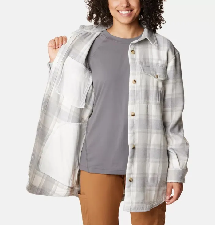 Calico Basin Shirt Jacket Sea Salt Buffalo Ombre Womens Columbia Sportswear Long Sleeve Calico Basin Shirt Jacket Sea Salt Buffalo Ombre Womens Columbia Sportswear Long Sleeve