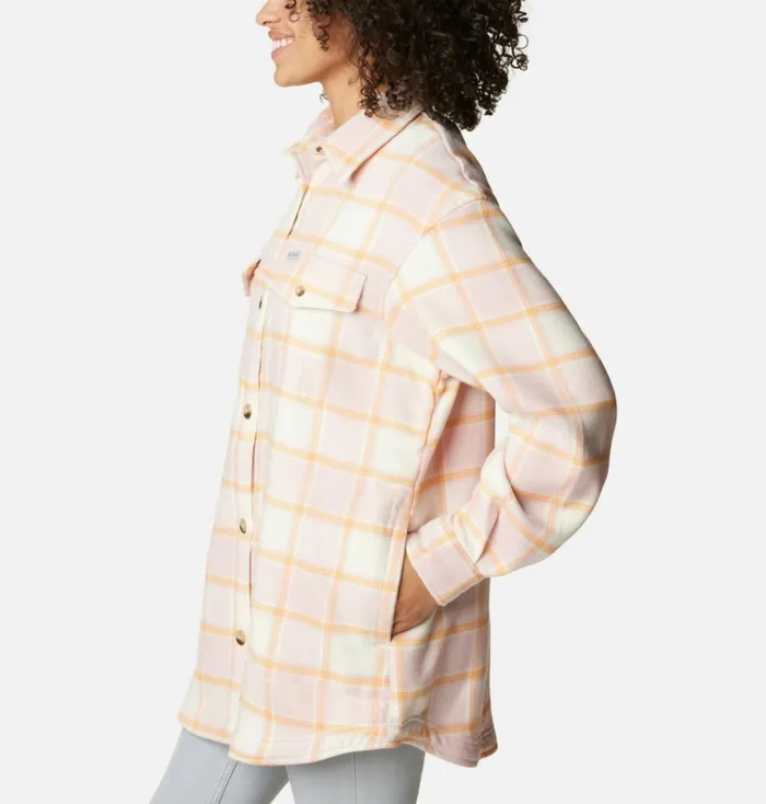 Calico Basin Shirt Jacket Sunset Peach Buffalo Ombre Womens Columbia Sportswear Long Sleeve Calico Basin Shirt Jacket Sunset Peach Buffalo Ombre Womens Columbia Sportswear Long Sleeve