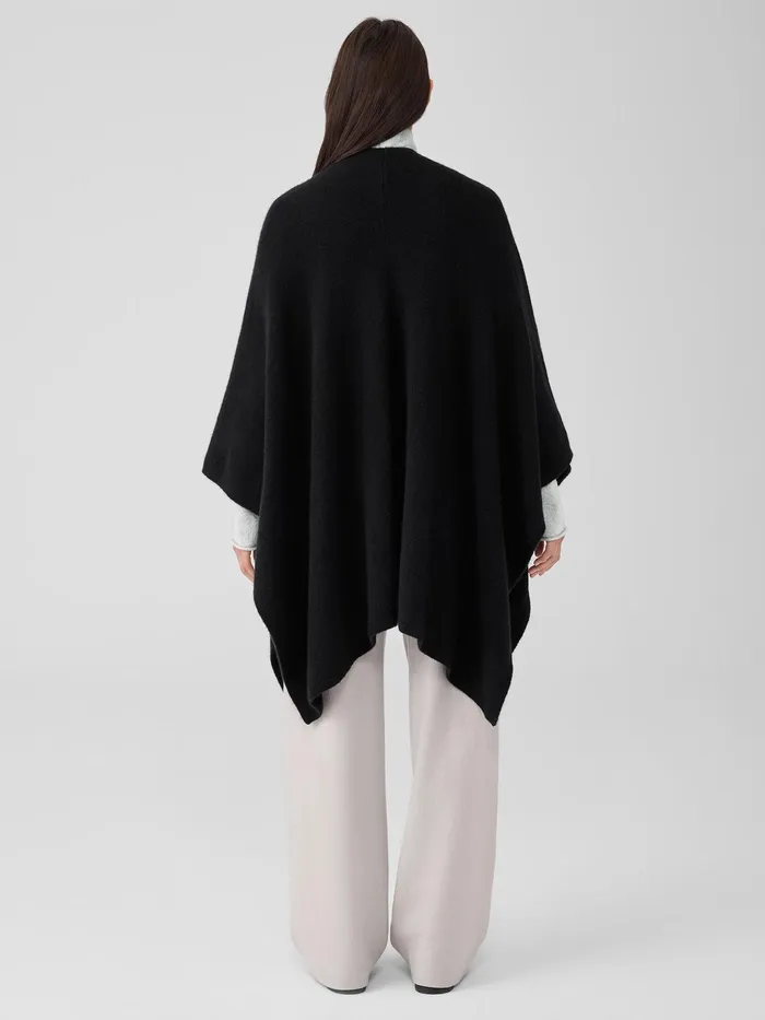 Cashmere Silk Bliss Serape Black Women Eileen Fisher Sweaters and Cardigans