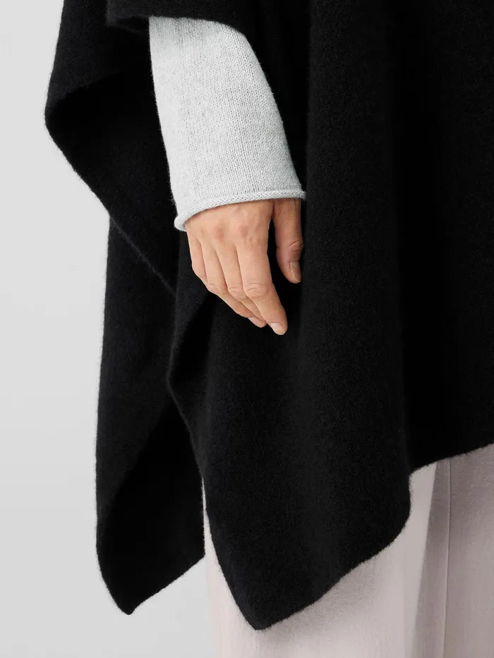 Cashmere Silk Bliss Serape Black Women Eileen Fisher Sweaters and Cardigans
