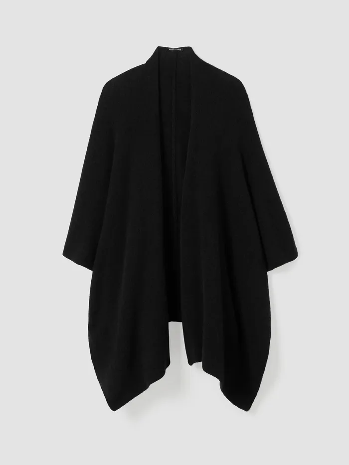 Cashmere Silk Bliss Serape Black Women Eileen Fisher Sweaters and Cardigans