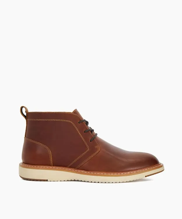 Chander Brown Wedge Sole Chukka Boots Dune London Brown Men Dune London Casual Boots