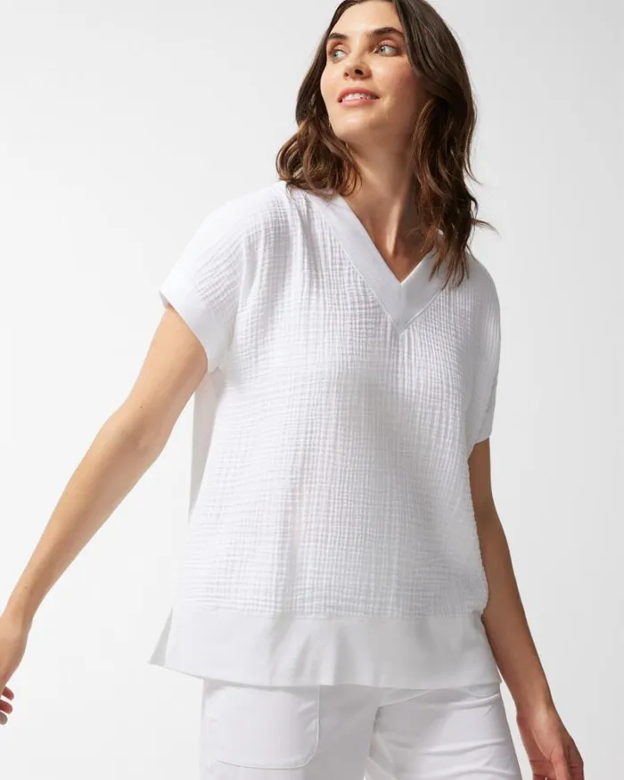 Chico039s Activewear Zenergy French Terry Gauze Beach Shirt Alabaster 8211 Clothing