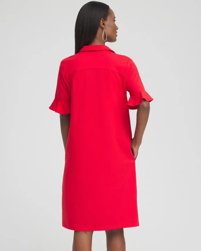Chico039s Activewear Zenergy UPF Ruffle Sleeve Polo Dress Madeira Red 8211 Clothing Chico039s Activewear Zenergy UPF Ruffle Sleeve Polo Dress Madeira Red 8211 Clothing