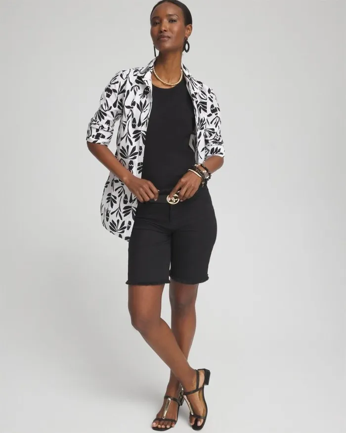 Chico039s Blouses and Shirts No Iron Stretch Pottery Shirt Optic Whiteblack 8211 Clothing Chico039s Blouses and Shirts No Iron Stretch Pottery Shirt Optic Whiteblack 8211 Clothing