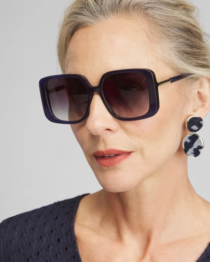 Chico039s Eyewear Navy Square Sunglasses Classic Navy 8211 Shoes and Accessories Chico039s Eyewear Navy Square Sunglasses Classic Navy 8211 Shoes and Accessories