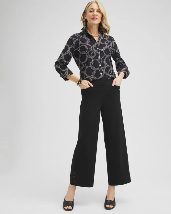 Chico039s Pants Brigitte Grommet Wide Leg Pants Alabaster 8211 Clothing