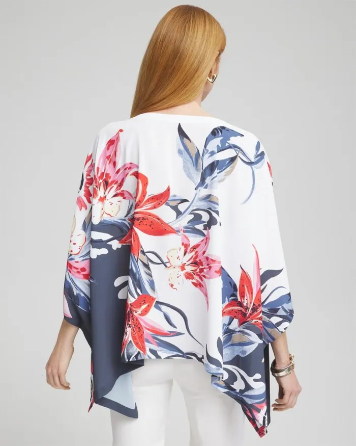 Chico039s Ponchos and Ruanas Floral Poncho Classic Navy 8211 Shoes and Accessories Chico039s Ponchos and Ruanas Floral Poncho Classic Navy 8211 Shoes and Accessories