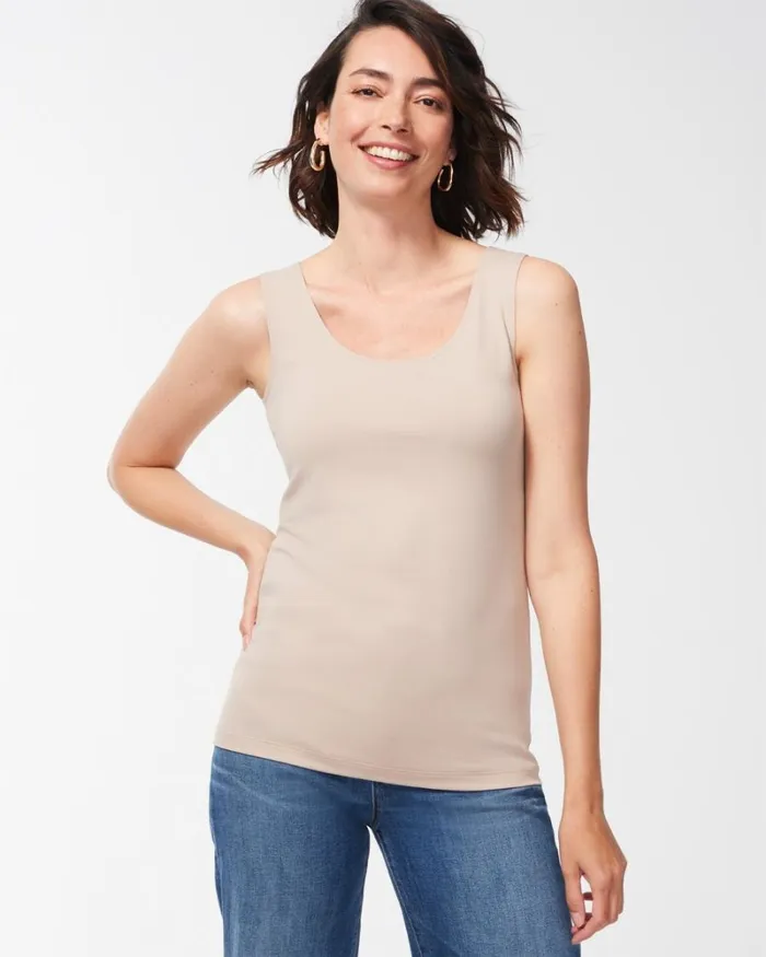 Chico039s Tops Microfiber Tank Soft Latte 8211 Clothing