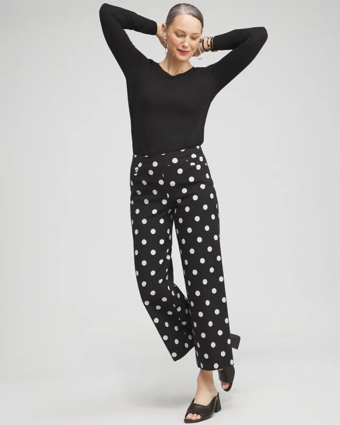 Chico039s Tops Touch Of Cool Dots Flare Tee Black 8211 Clothing