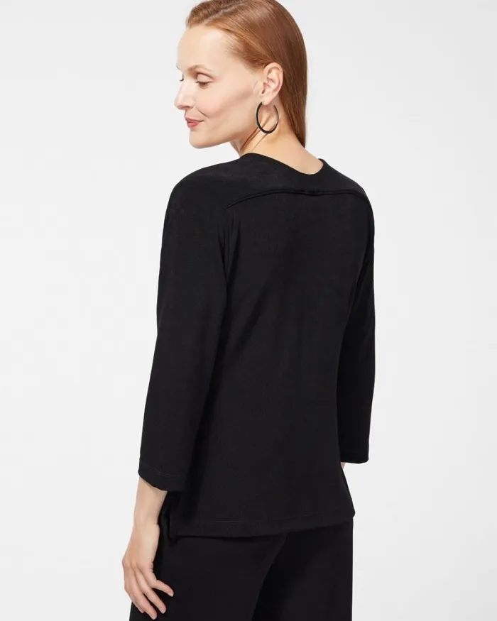 Chico039s Tops Travelers Classic VNeck Top Black 8211 Clothing