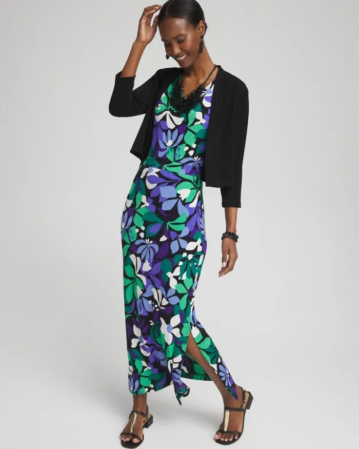 Chico039s Tops Travelers Floral Reversible Tank Purple Nightshade 8211 Clothing