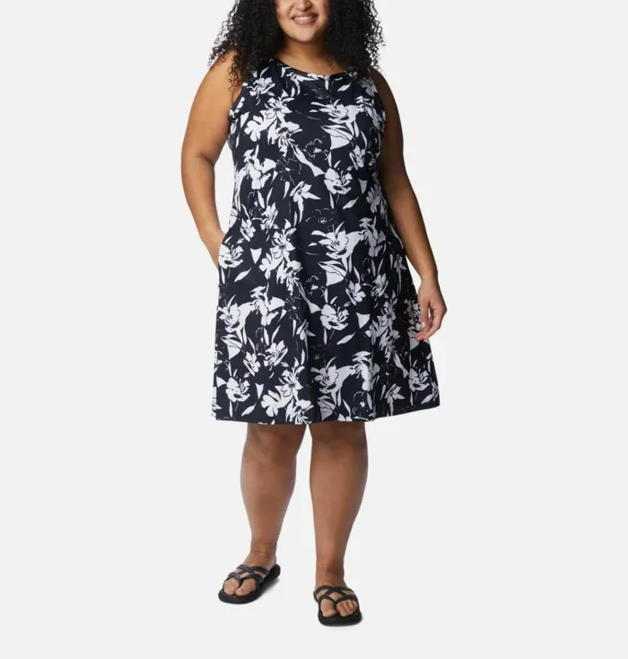 Chill River Printed Dress 8211 Plus Size Black Pop Flora Womens Columbia Sportswear Dresses