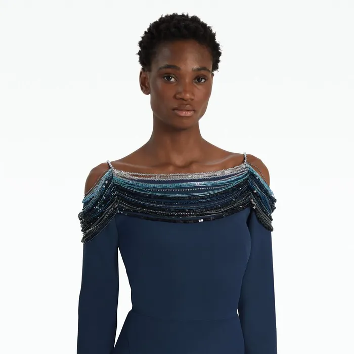 Christiana Moonlit Ocean Midi Dress Women Safiyaa Dresses