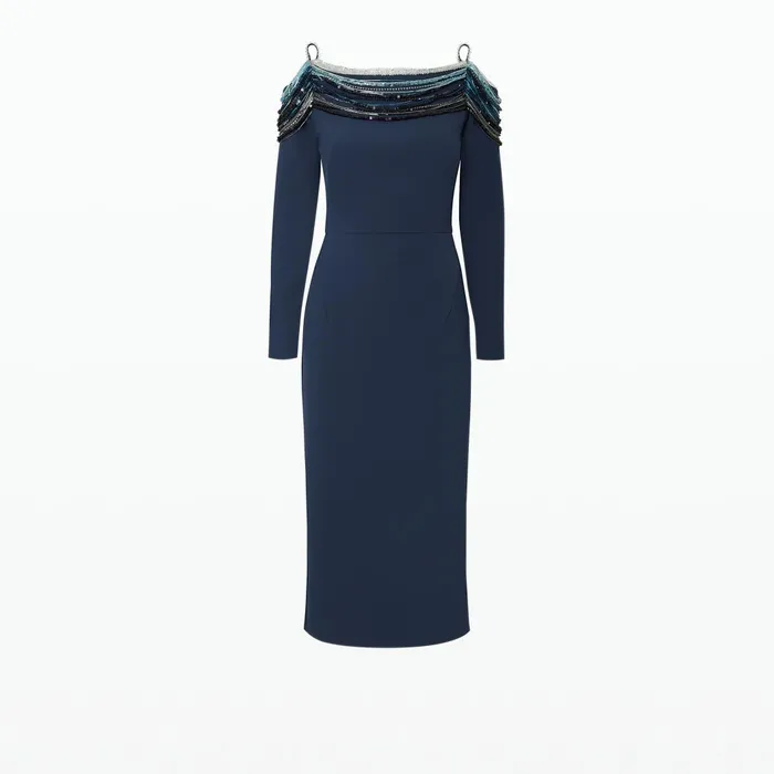 Christiana Moonlit Ocean Midi Dress Women Safiyaa Dresses