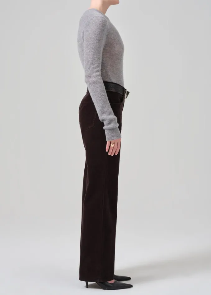 Citizens Of Humanity Annina High Rise Wide Leg 30034 Corduroy In Clove Women Pants