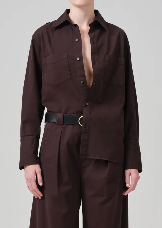 Citizens Of Humanity Ari Shirt In Clove Women Tops